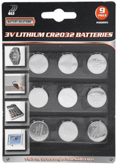 Recalled CR2032 Lithium Coin Batteries, Item 00265