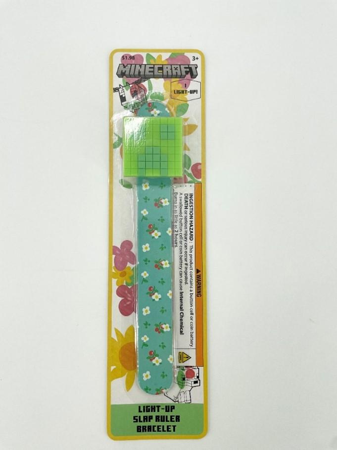 Recalled Minecraft Light-Up Slap Ruler Bracelet, Model 718075MCR - Front