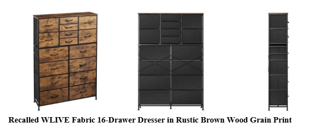 WLIVE Fabric Drawer Dressers Recall Expanded to Include 16-Drawer Dressers Due to Risk of Serious Injury or Death from Tip-Over and Entrapment; Violates Mandatory Standard for Clothing Storage Units; Sold on Amazon by WLIVE