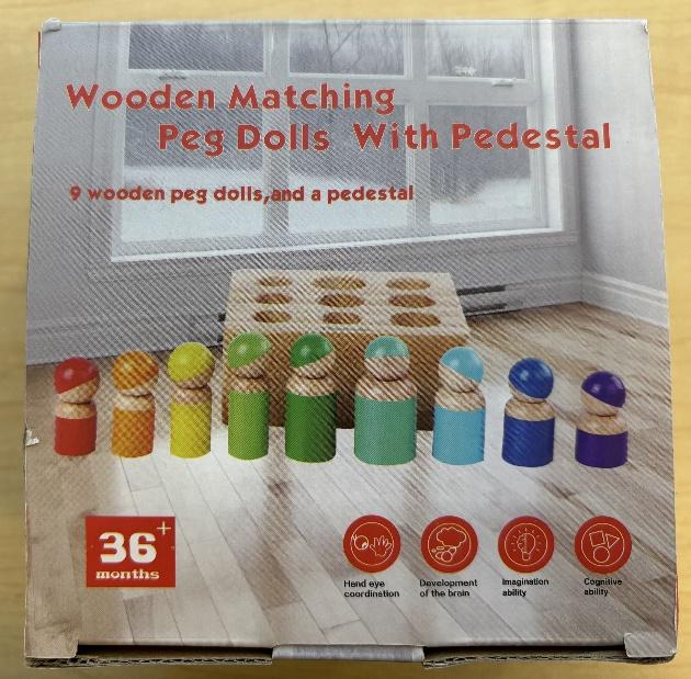 Recalled Xylolin peg dolls with pedestal toy set - packaging