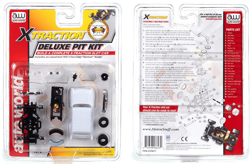 Recalled Auto World 1957 Chevy Nomad XTraction Deluxe Pit Kit 1:64, Item# CP8077, UPC Code: 8-49398-06623-2, Date Code: 06/30/23CH1