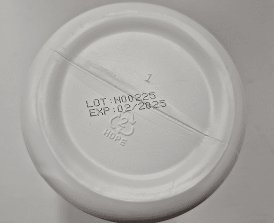 Please see bottom of bottle for lot and expiration: (Example)