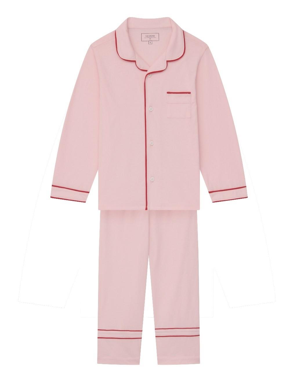 Recalled La Ligne Enfant Bonne Nuit Pajamas in Pink with Red Trim