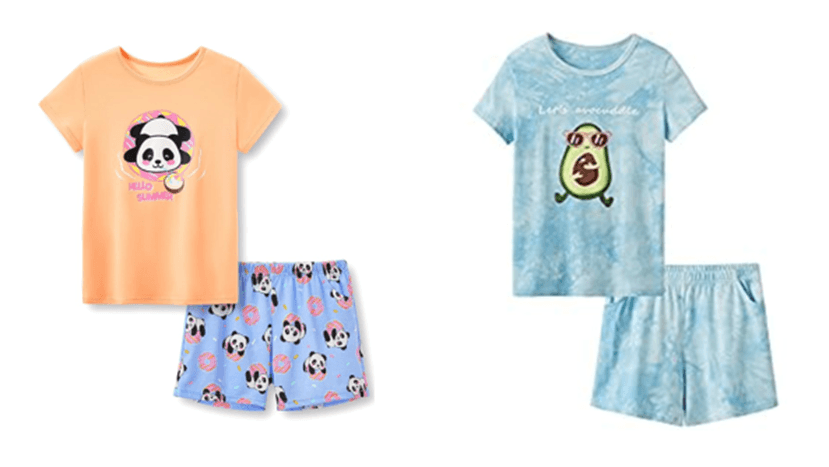 Recalled Beezizac "Panda & Donut" and "Blue Avocado" Girls Pajama Sets