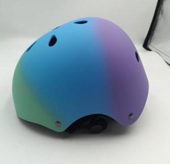 Recalled Wemfg Children's Multi-Purpose Bike Helmet – green/blue/purple